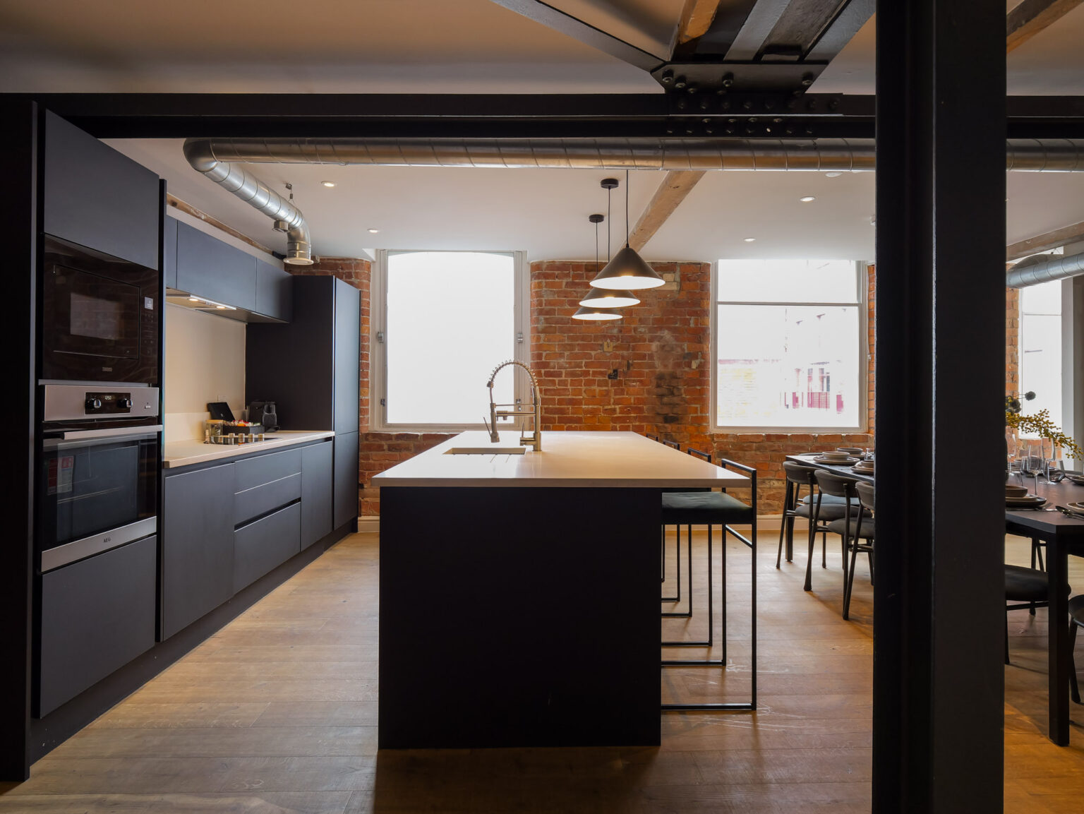 Ancoats Loft — kitchen and stair