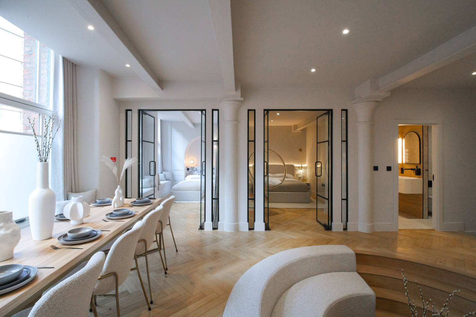 Ancoats Loft — kitchen and stair